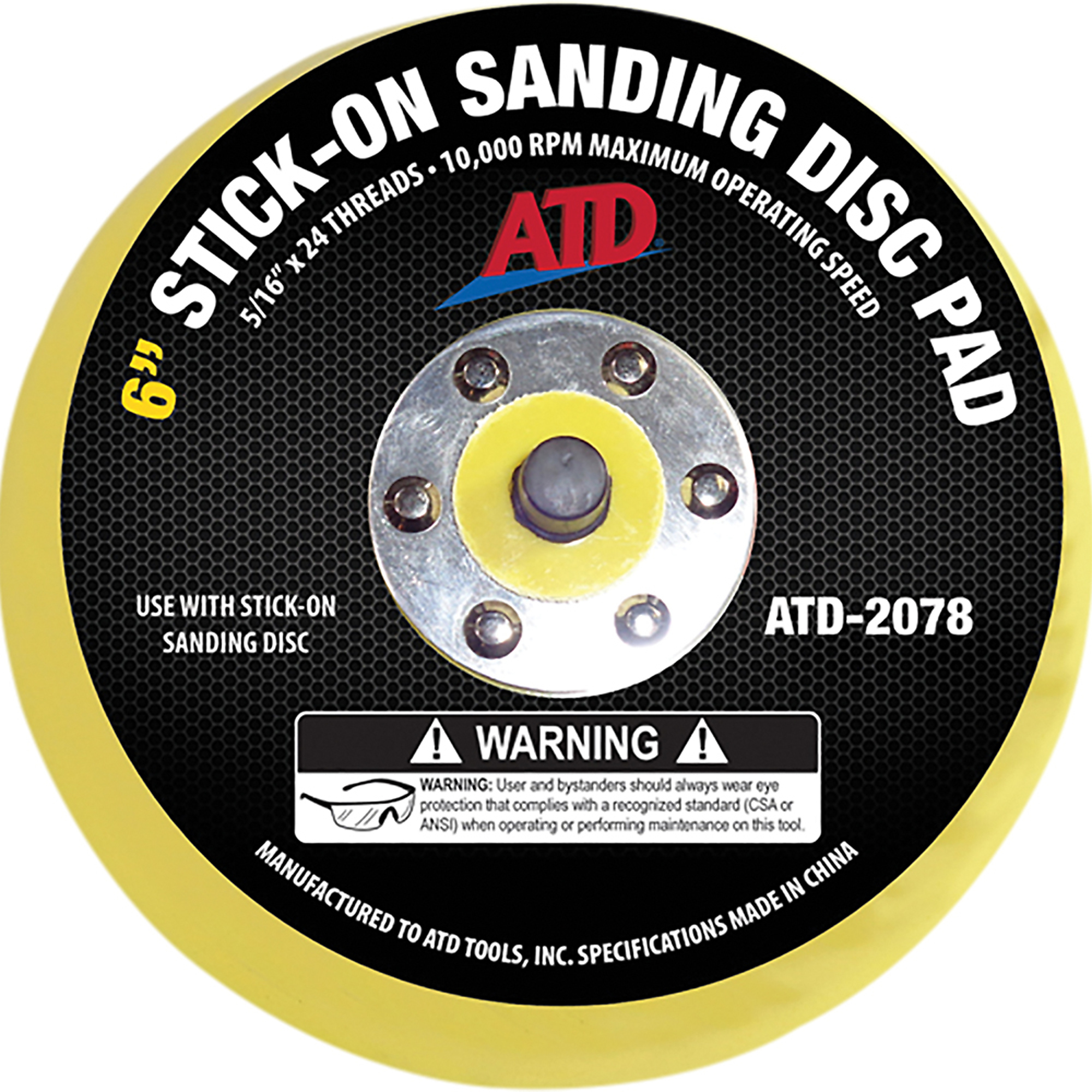 ATD PAD BACKING 6IN PSA 5/16-24, Model# 10139